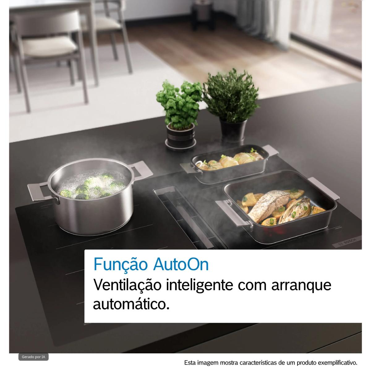 Placa de Indução com Exaustor Integrado Bosch Serie 6 PXJ81AH21E FlexInduction, com 3 Zonas e de 80 cm - Preto Mate Preto mate-4