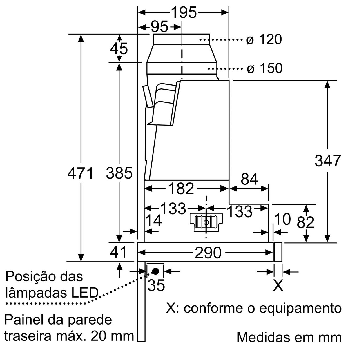 Exaustor Telescópico Encastrável Balay 3BT267MX com 4 Velocidades e de 60 cm - Metálico Prateado Aço-7