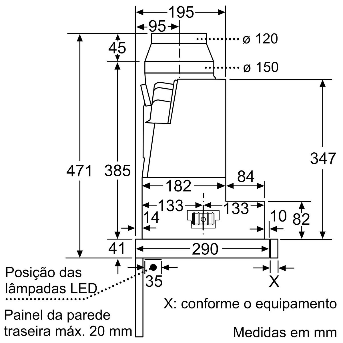 Exaustor Telescópico Encastrável Bosch Série 4 DFS097A51 com 4 Velocidades e de 90 cm - Prateado Metálico Inox-8