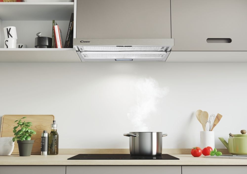 Exaustor Telescópico Encastrável Candy CBT6RGX de 3 Velocidades e de 60 cm - Metal Grey Inox-2