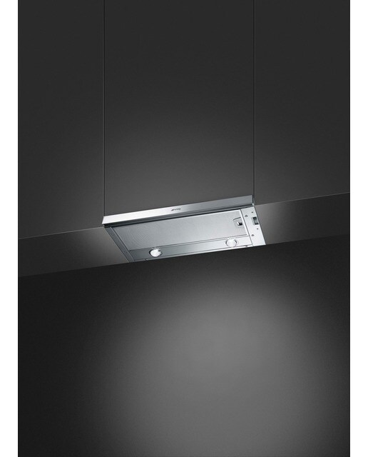 Exaustor Telescópico Encastrável Smeg Universal KSET66E2 Sob o Armário de 3 Velocidades e de 60 cm - Inox Aço inoxidável-1