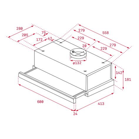 Exaustor Telescópico Encastrável Teka TNL 6401 IX de 60 cm com 2 Velocidades + 1 Intensiva - Inox Inox-4