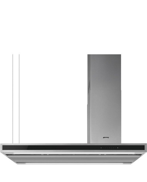 Exaustor de Ilha Smeg Universal KLTI12L4X de 4 Velocidades e de 120 cm - Aço Inox e Vidro Inox-1