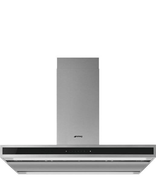 Exaustor de Ilha Smeg Universal KLTI9L4X de 4 Velocidades e de 90 cm - Aço Inox e Vidro Inox-1