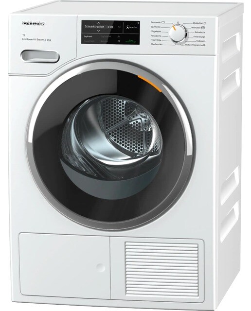 Imagem 0 de Máquina de Secar Roupa Miele TWL780WP EcoSpeed&Steam&9kg DryCare 40 e SilenceDrum com Bomba de Calor e de 9 Kg - Branco Lótus