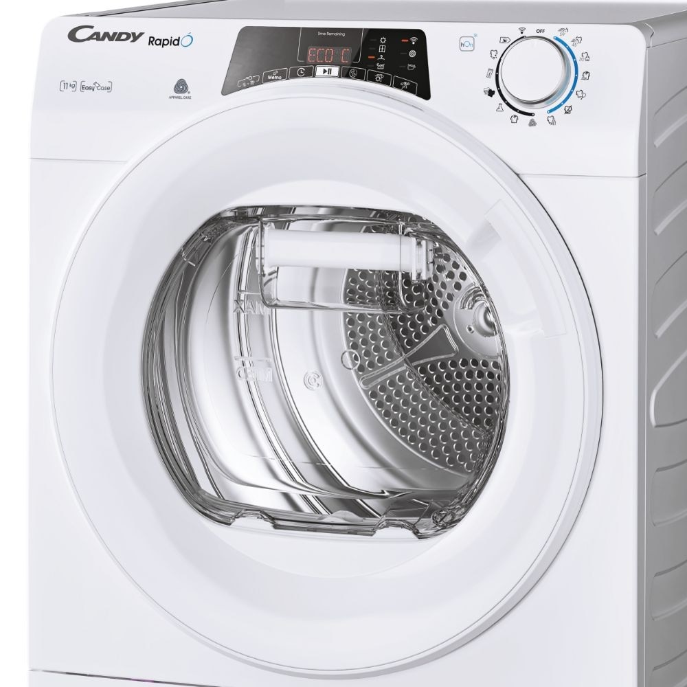 Máquina de Secar a Roupa Candy Rapidó ROE H11A2TE-S com Wi-Fi + BLE e Bomba de Calor e de 11 Kg - Branco Branco-7