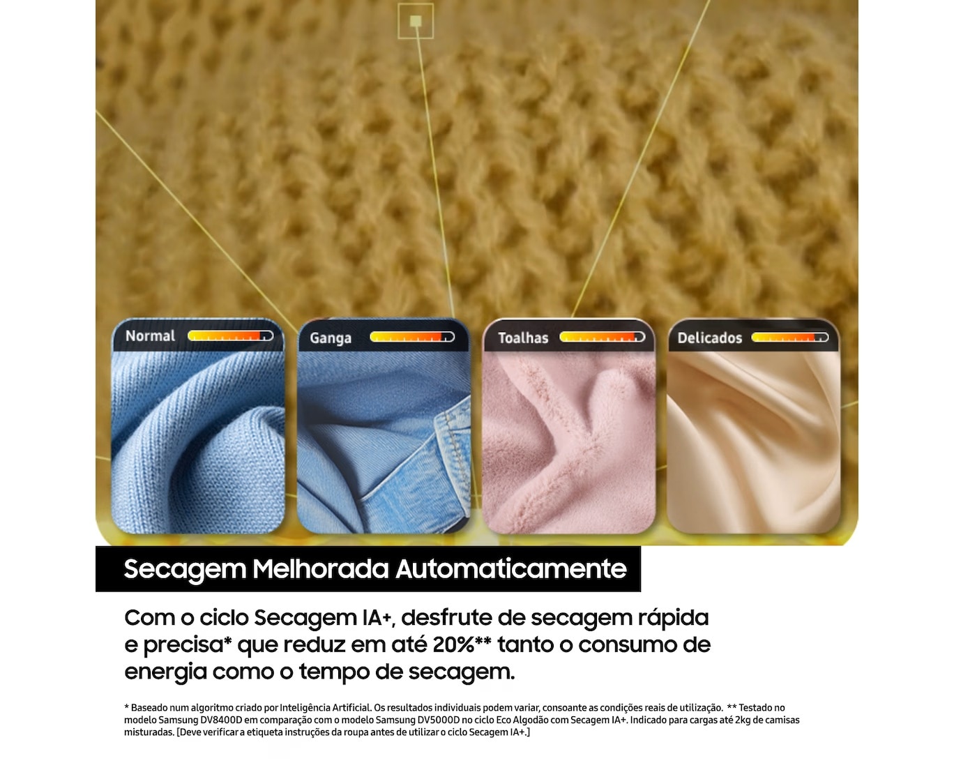 Máquina de Secar Roupa AI Samsung DV90DG6845LEU3 AI Dry+, de 9kg Classe A - Branco Branco-4