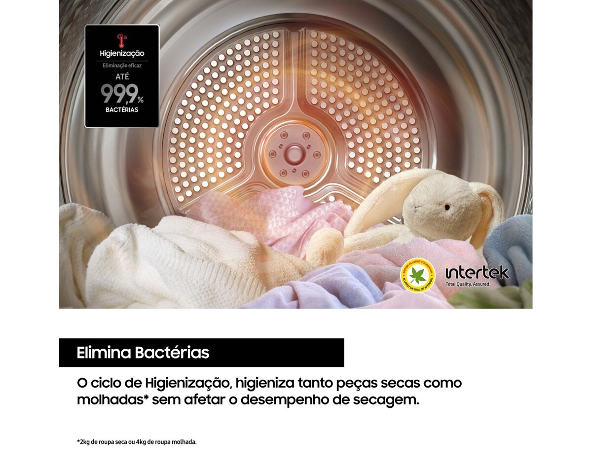 Máquina de Secar Roupa AI Samsung DV90DG6845LEU3 AI Dry+, de 9kg Classe A - Branco Branco-7