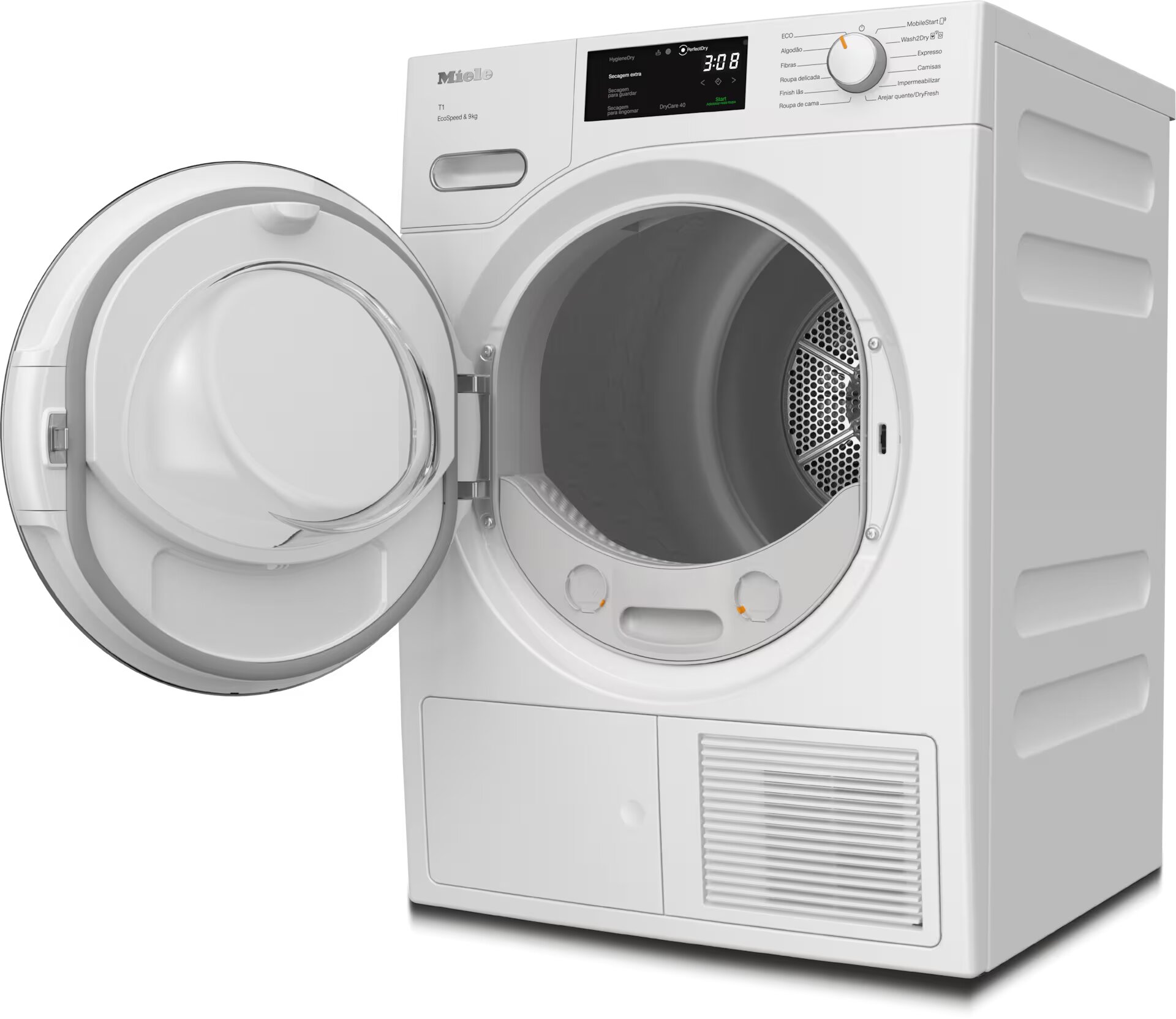 Máquina de Secar Roupa Miele TWH780WP EcoSpeed&9kg, Bomba de Calor de 9 kg - Branco Branco-2