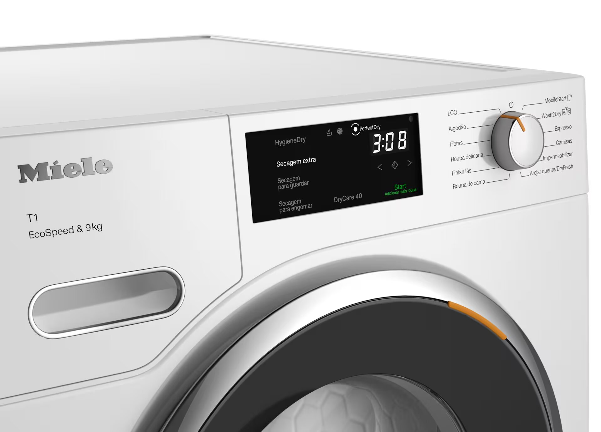 Máquina de Secar Roupa Miele TWH780WP EcoSpeed&9kg, Bomba de Calor de 9 kg - Branco Branco-3