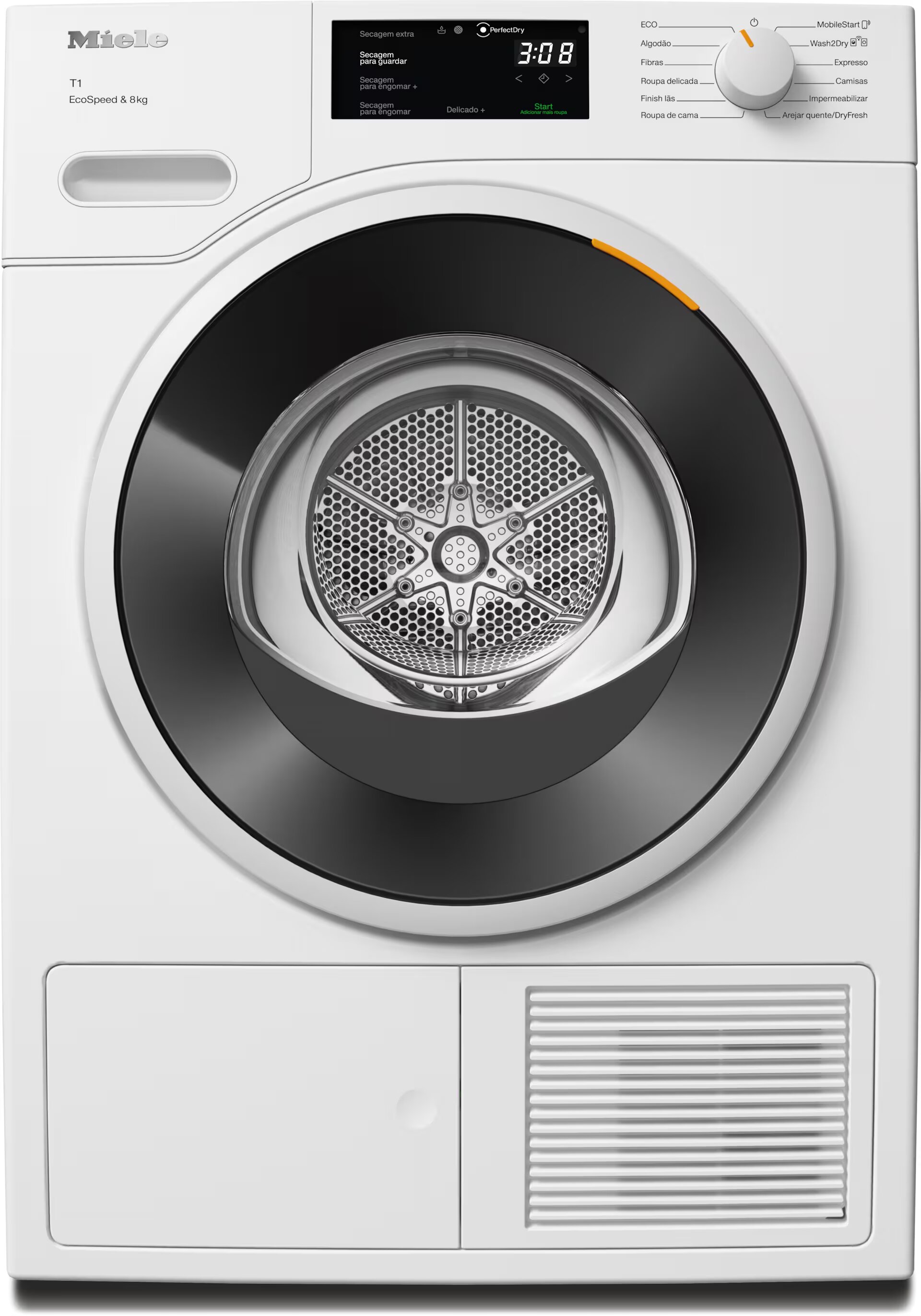 Imagem 0 de Máquina de Secar Roupa Miele TWC 640 Bomba de Calor, EcoSpeed, DirectSensor, FragranceDos e de 8 kg - Branco