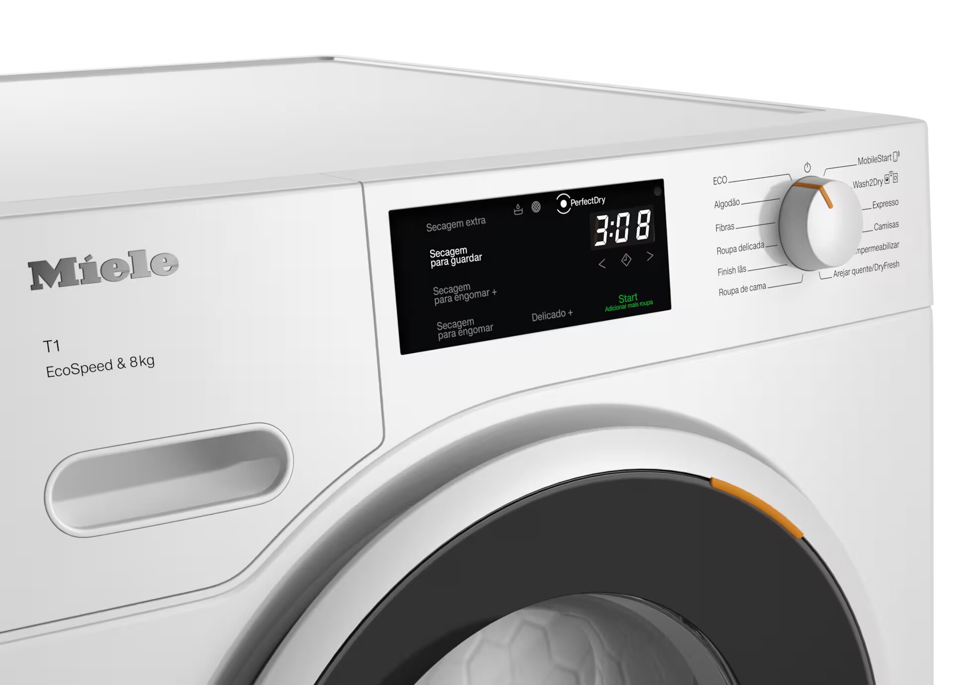 Máquina de Secar Roupa Miele TWC 640 Bomba de Calor, EcoSpeed, DirectSensor, FragranceDos e de 8 kg - Branco White Edition-3