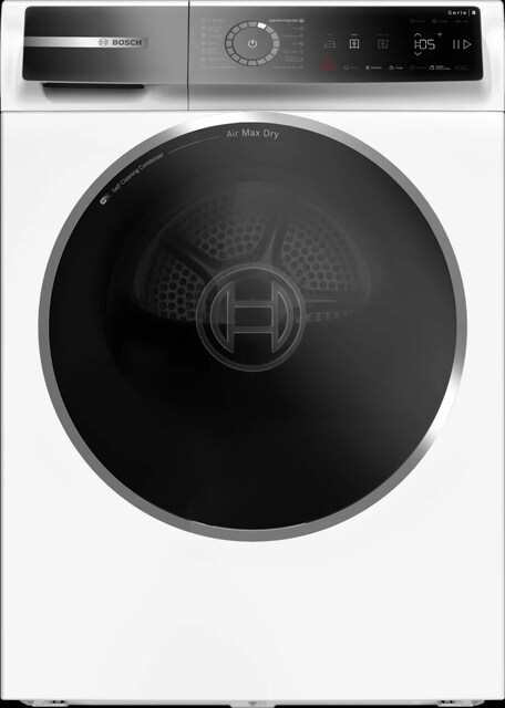 Imagem 0 de Máquina de Secar Roupa Bosch Serie 8 WRB247D0ES Bomba de Calor de 9 kg - Branco