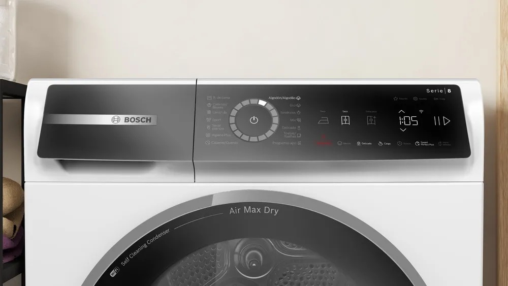 Máquina de Secar Roupa Bosch Serie 8 WRB247D0ES Bomba de Calor de 9 kg - Branco Branco-2