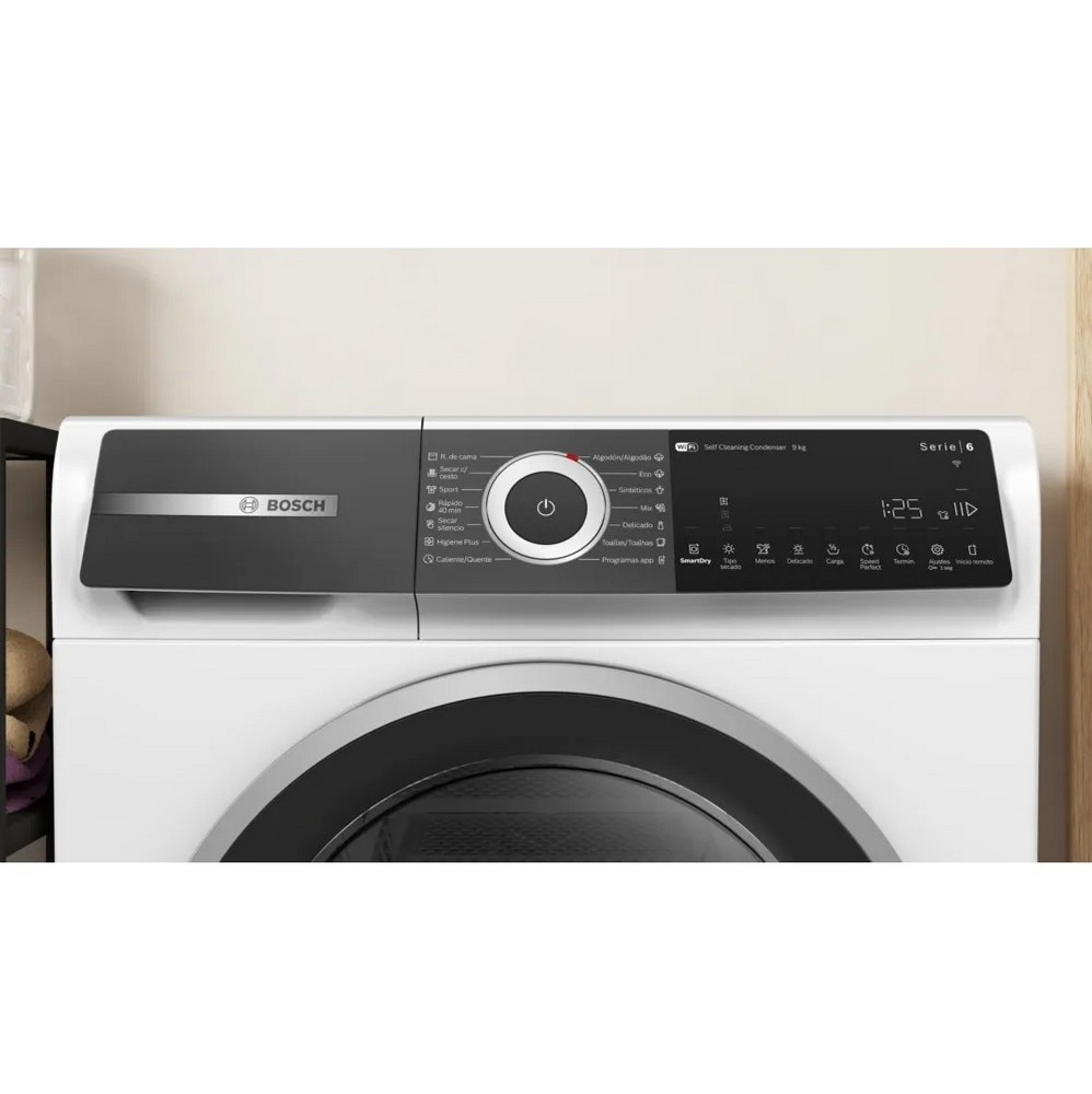 Máquina de Secar Roupa Bosch Serie 6 WQH246B0ES Bomba de Calor de 9 kg - Branco Branco-2