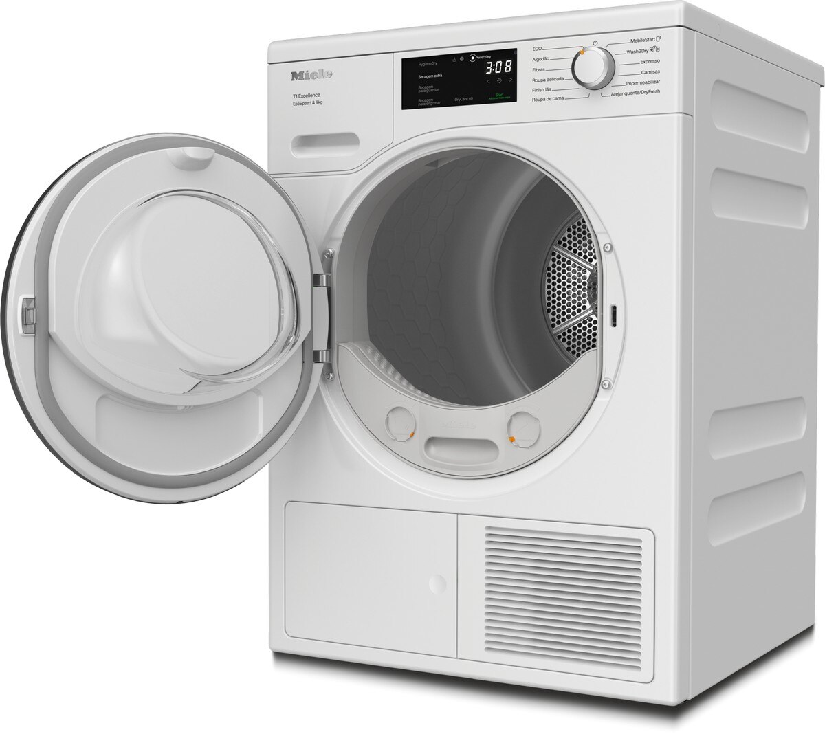Máquina de Secar Roupa Miele TEH785WP EcoSpeed&9kg com Bomba de Calor T1, DirectSensor, SilenceDrum, DryCare 40, HygieneDry de 9 Kg - Branco 2