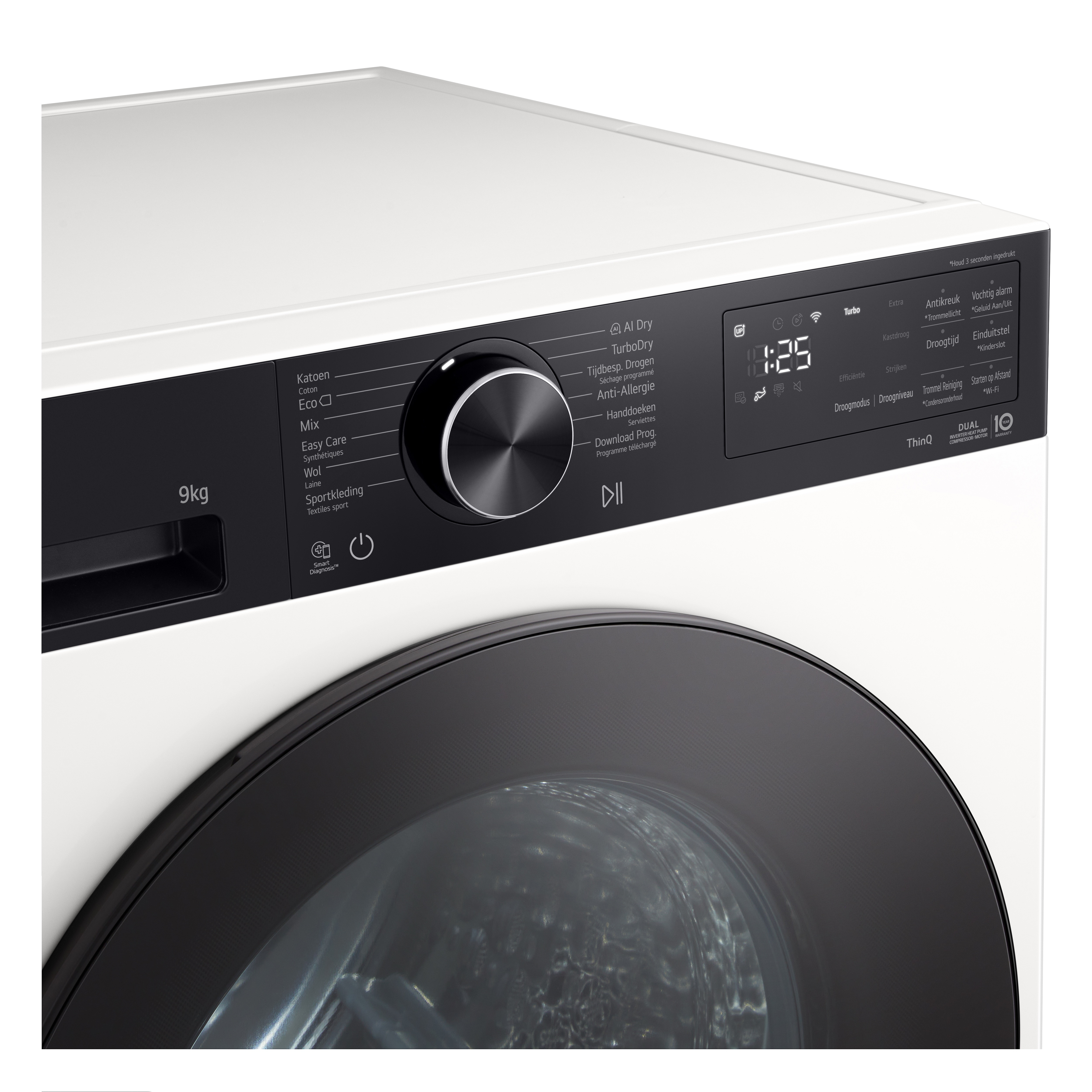 Máquina de Secar Roupa LG RHX5009THB Carga Frontal, Bomba de Calor Dual Inverter Heat Pump, Motor Inverter, e de 9Kg - Branco Branco-4