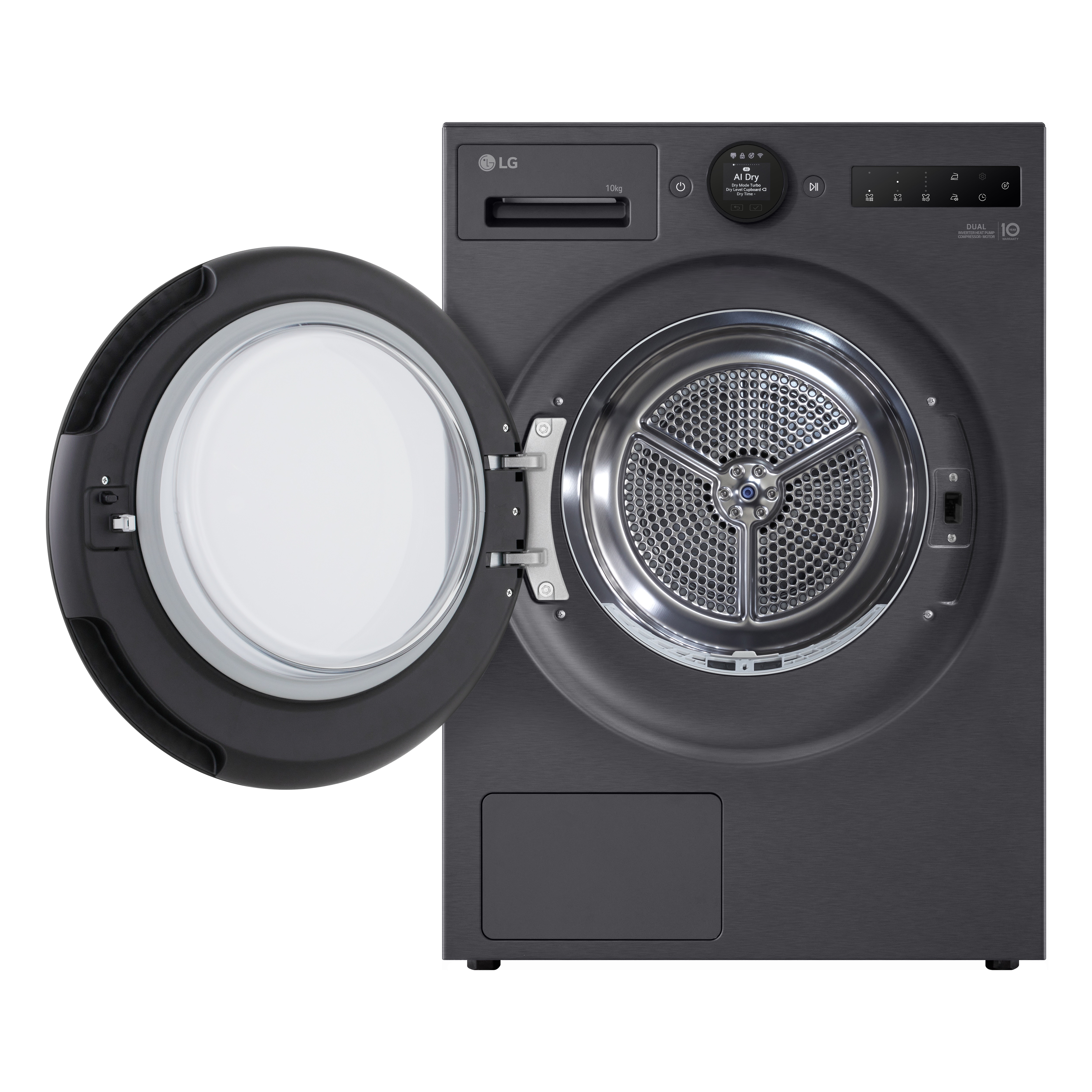 Máquina de Secar Roupa LG RHX7010TBB Carga Frontal, Bomba de Calor Dual Inverter Heat Pump, e de 10Kg - Preto Preto-2