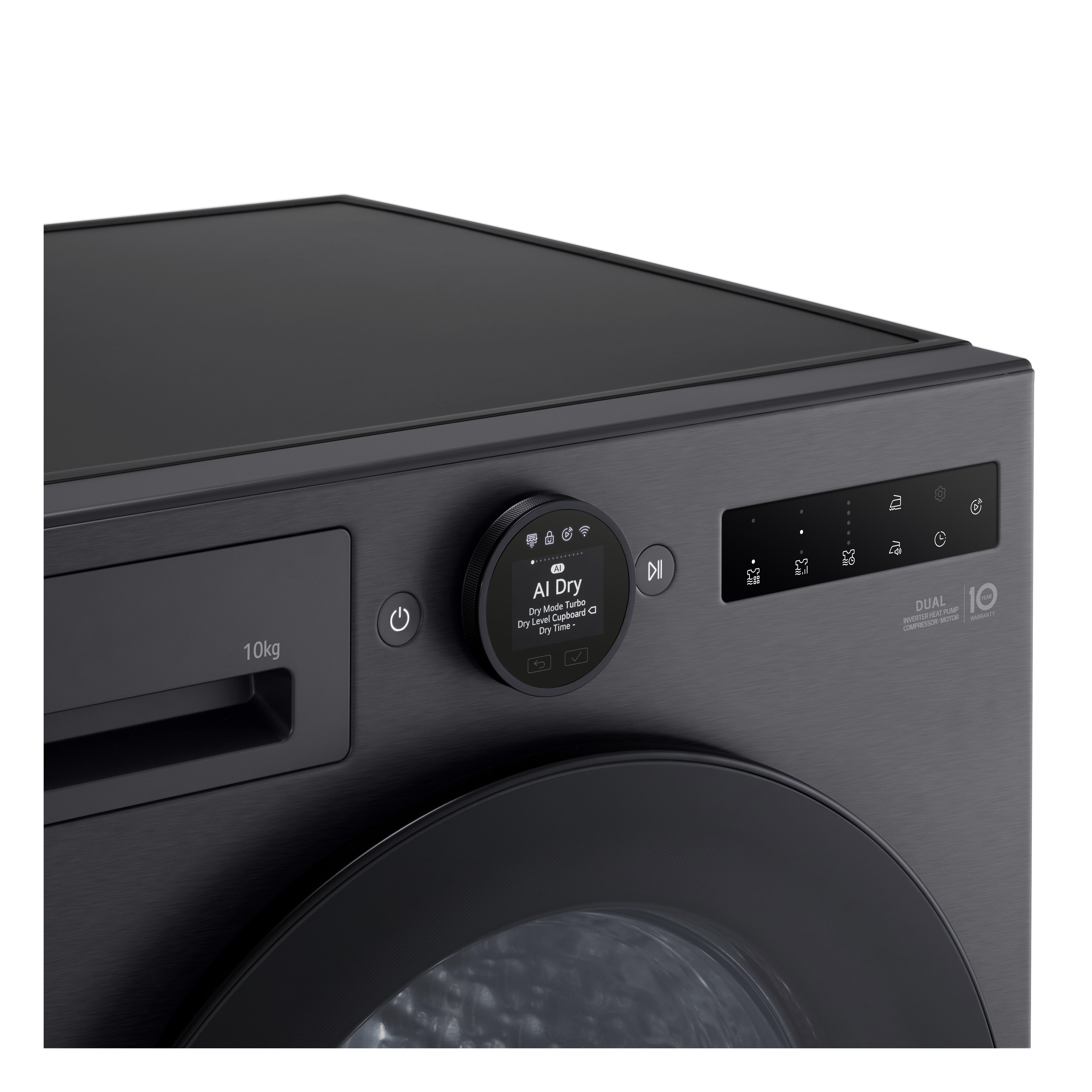 Máquina de Secar Roupa LG RHX7010TBB Carga Frontal, Bomba de Calor Dual Inverter Heat Pump, e de 10Kg - Preto Preto-4