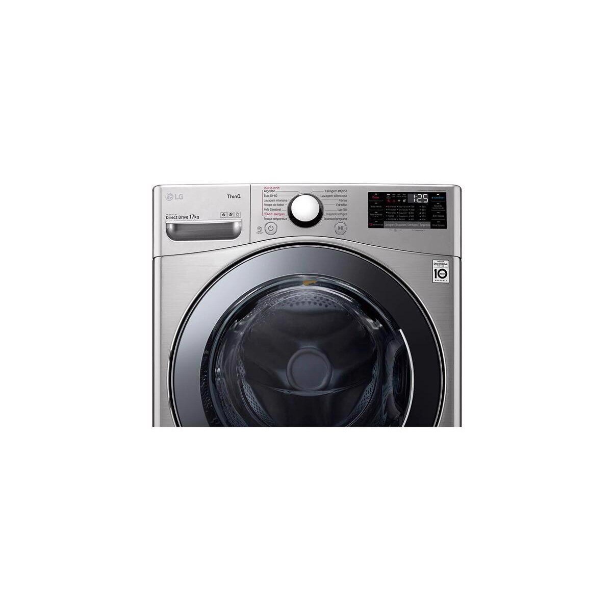 Recondicionado - Grade A - Máquina de Lavar Roupa LG F1P1CY2T Inverter Direct Drive?, Steam?, TurboWash? Carga Frontal de 17 kg e 1100 rpm - Inox Inox-3