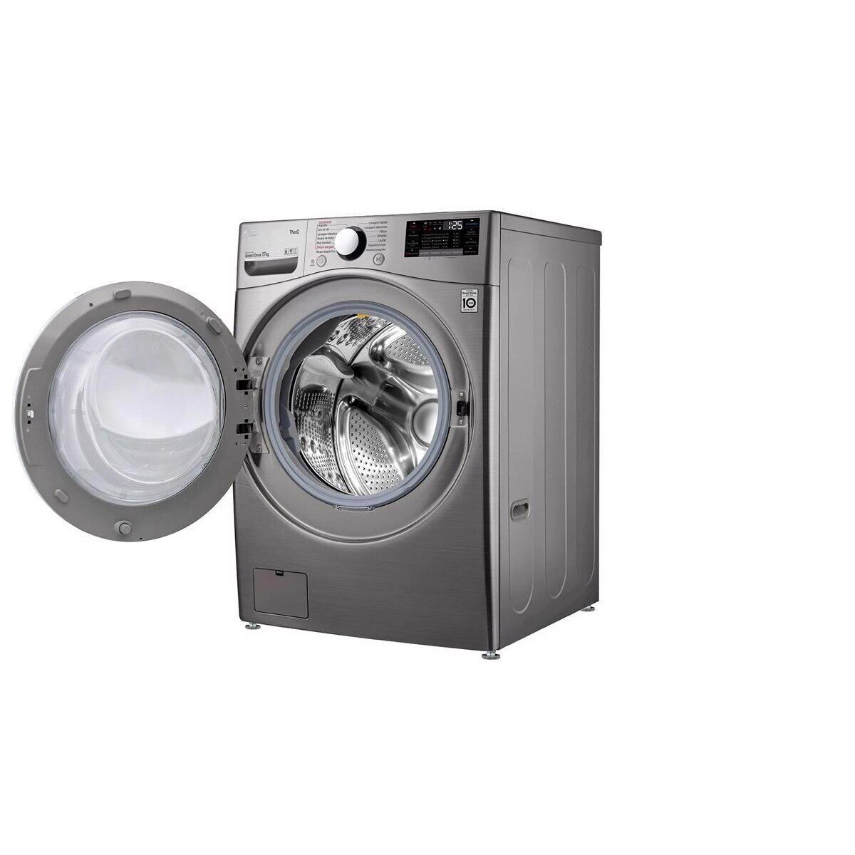 Recondicionado - Grade A - Máquina de Lavar Roupa LG F1P1CY2T Inverter Direct Drive?, Steam?, TurboWash? Carga Frontal de 17 kg e 1100 rpm - Inox Inox-6