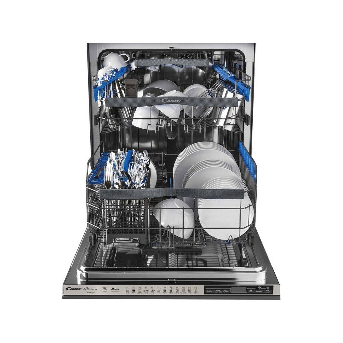 Recondicionado - Grade B - Máquina de Lavar Loiça Encastrável Candy Brava CDIMN 4S622PS/E de 16 Talheres e de 59,8 cm - Painel Cinzento Cinzento-2