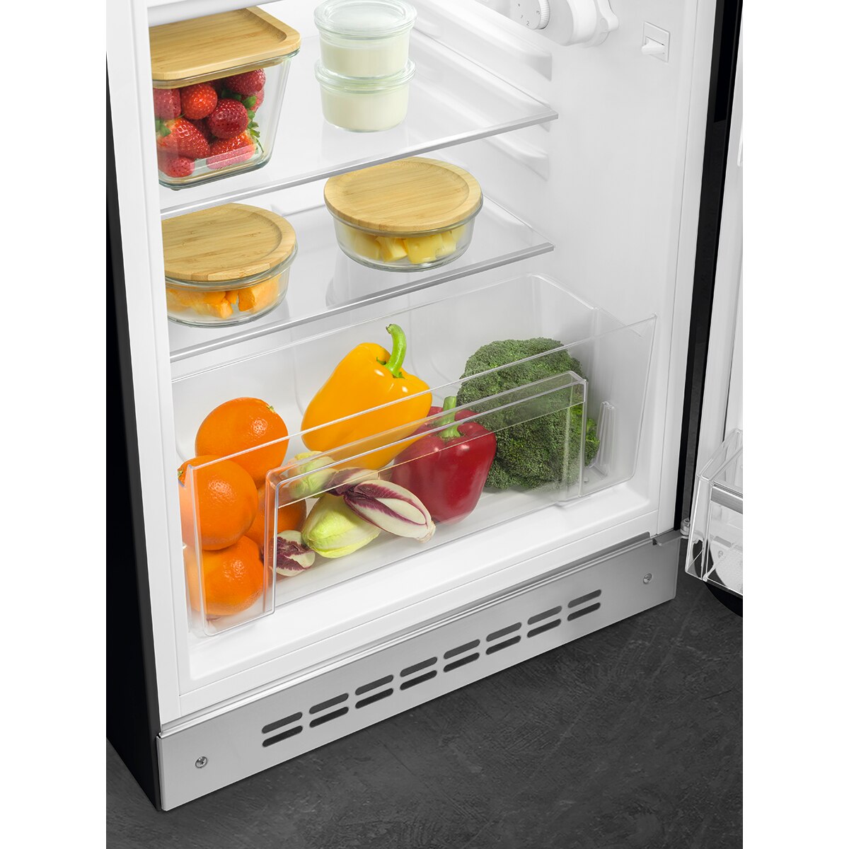 Recondicionado - Grade B - Frigorífico de 1 Porta Smeg Anni 50 FAB10RBL5 Estático com Dobradiças à Direita e de 97 cm - Preto Polido Preto-12