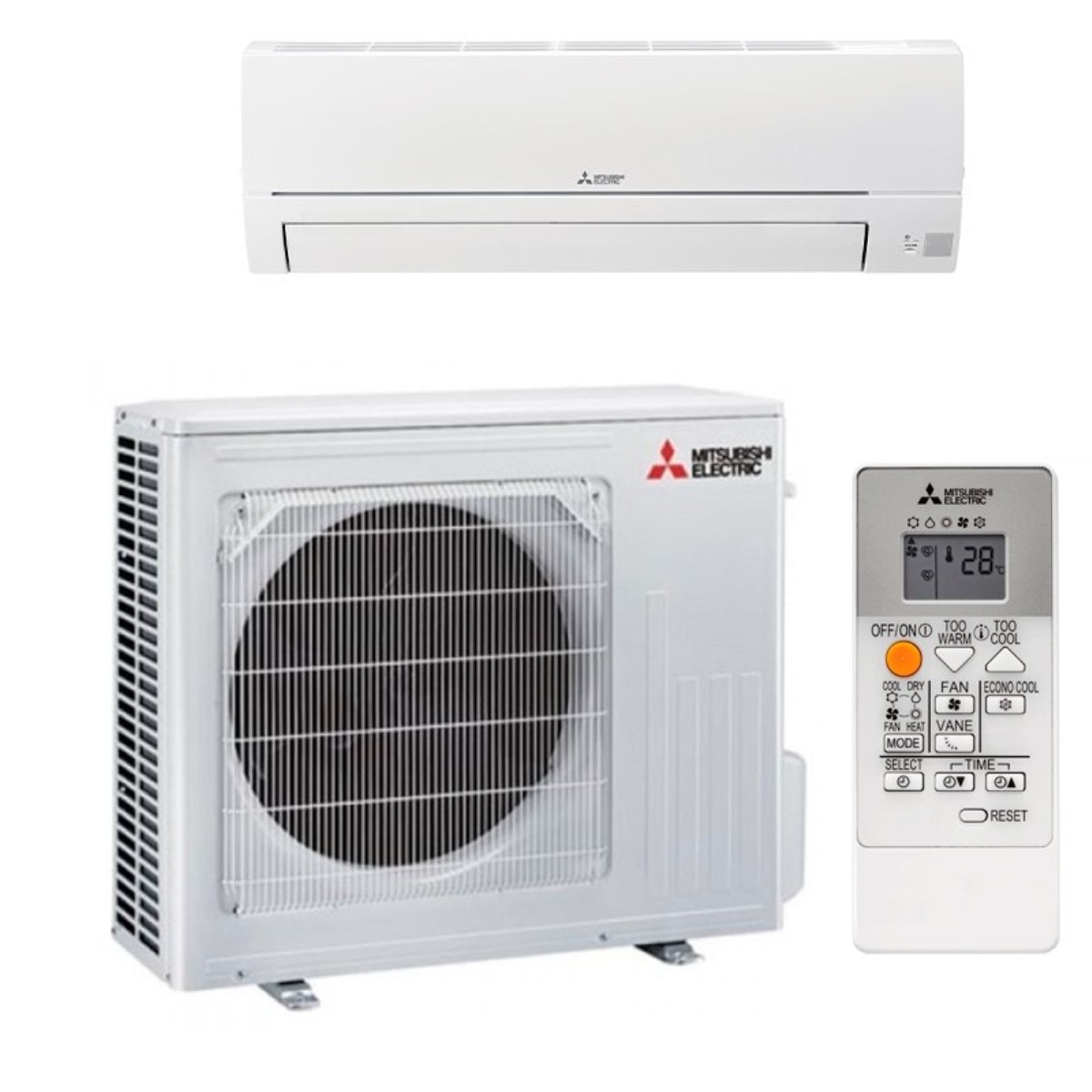 Ar Condicionado Mitsubishi MSZHR71VF Unidade Exterior e Interior - Branco Branco-2