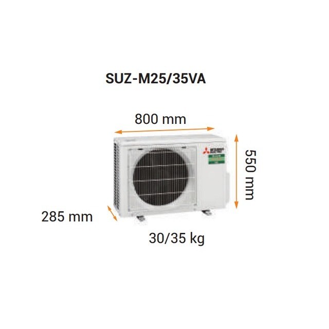 Ar Condicionado Mitsubishi Unidade Exterior SUZ-M35VA e Unidade Interior MLZ-KP35VF - Branco Branco-4