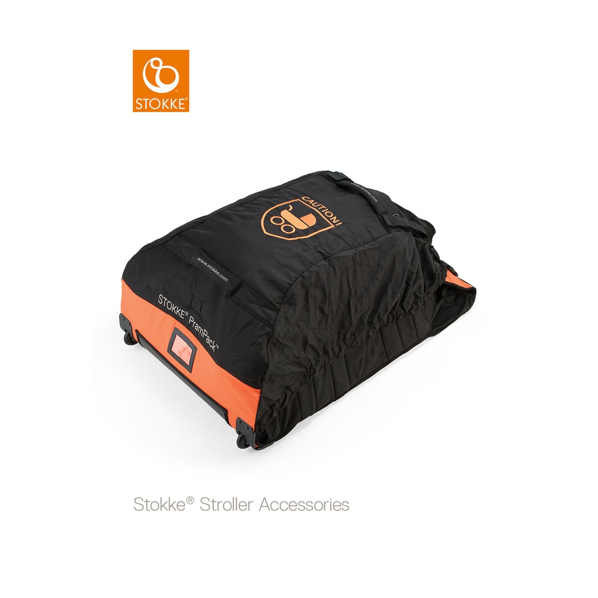 Imagem 0 de Bolsa de Viagem PramPrack Preta e Laranja Stokke