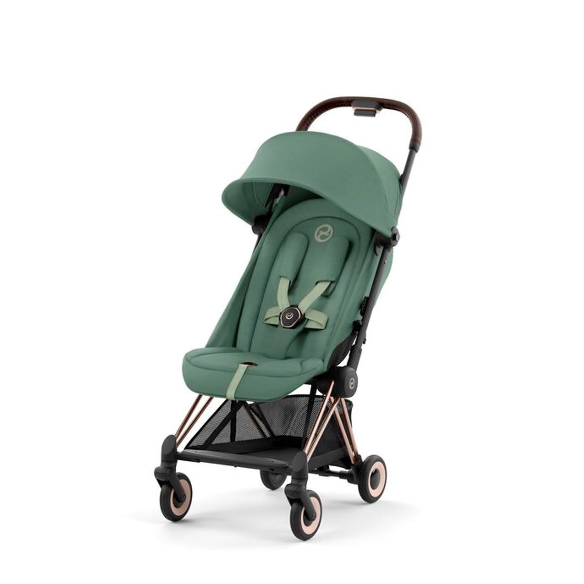 Carrinho de Passeio Coya com Chassis - Rosegold Verde-1