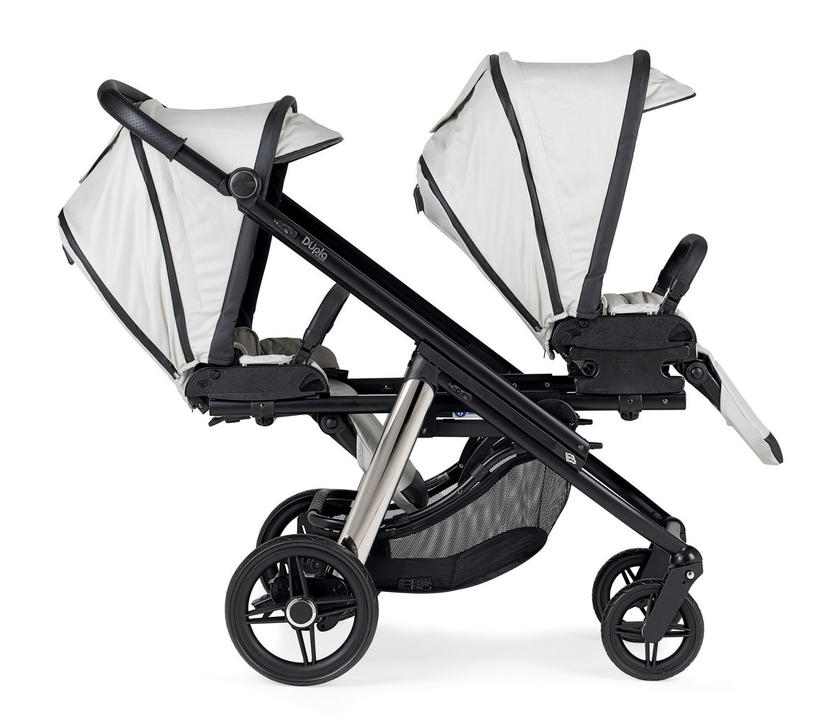 Carrinho de Gémeos Dupla Compact KO332 Chassi Misto Bébécar Cinzento-3