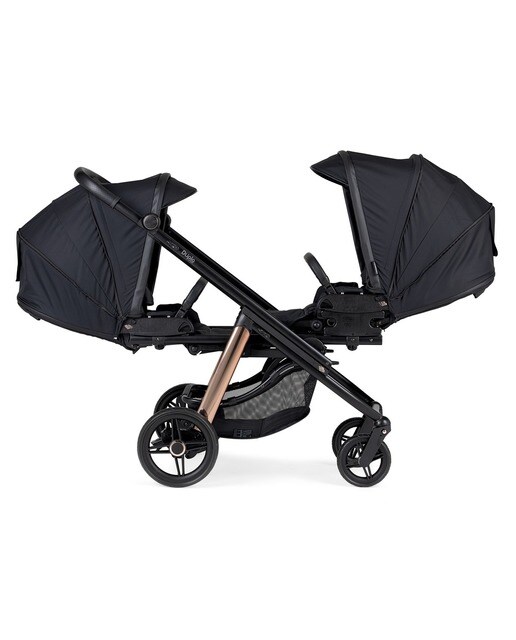 Carrinho de Gémeos Dupla Compact KO330 Chassi Misto Bébécar Preto-1