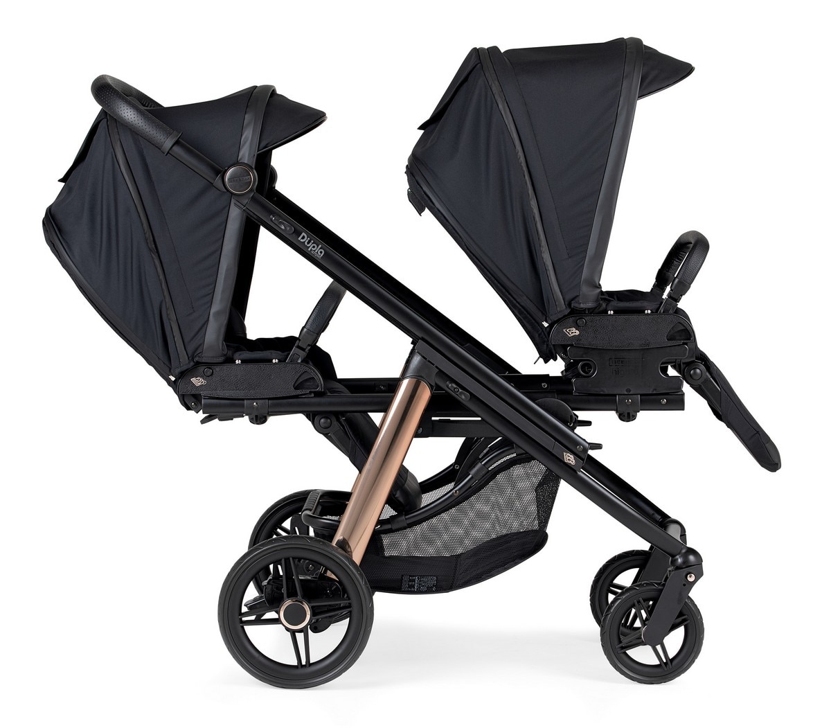 Carrinho de Gémeos Dupla Compact KO330 Chassi Misto Bébécar Preto-3