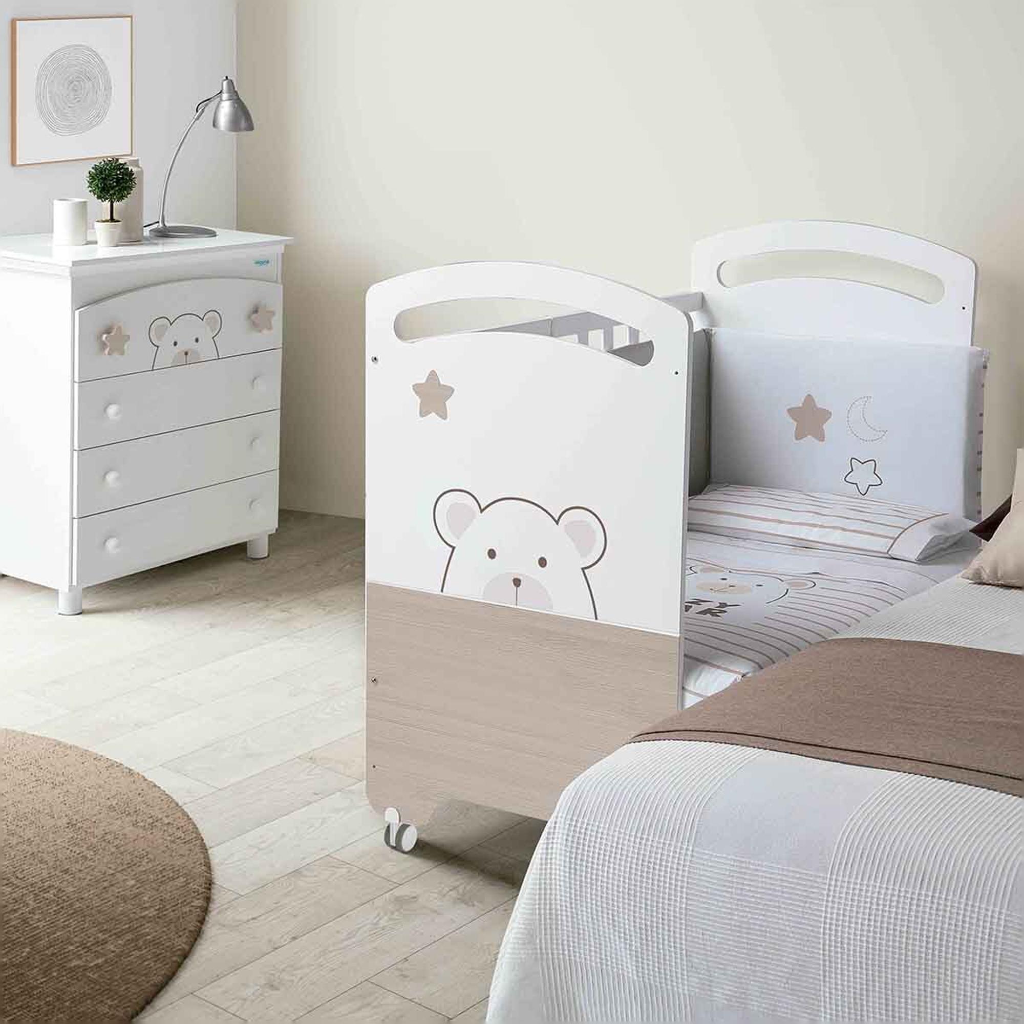 Recondicionado - Grade A - Conjunto têxtil de 2 peças Micuna para Berço (60 x 120 cm) Bubu: Edredão + Protector de Berço branco/bege Branco/Bege-2