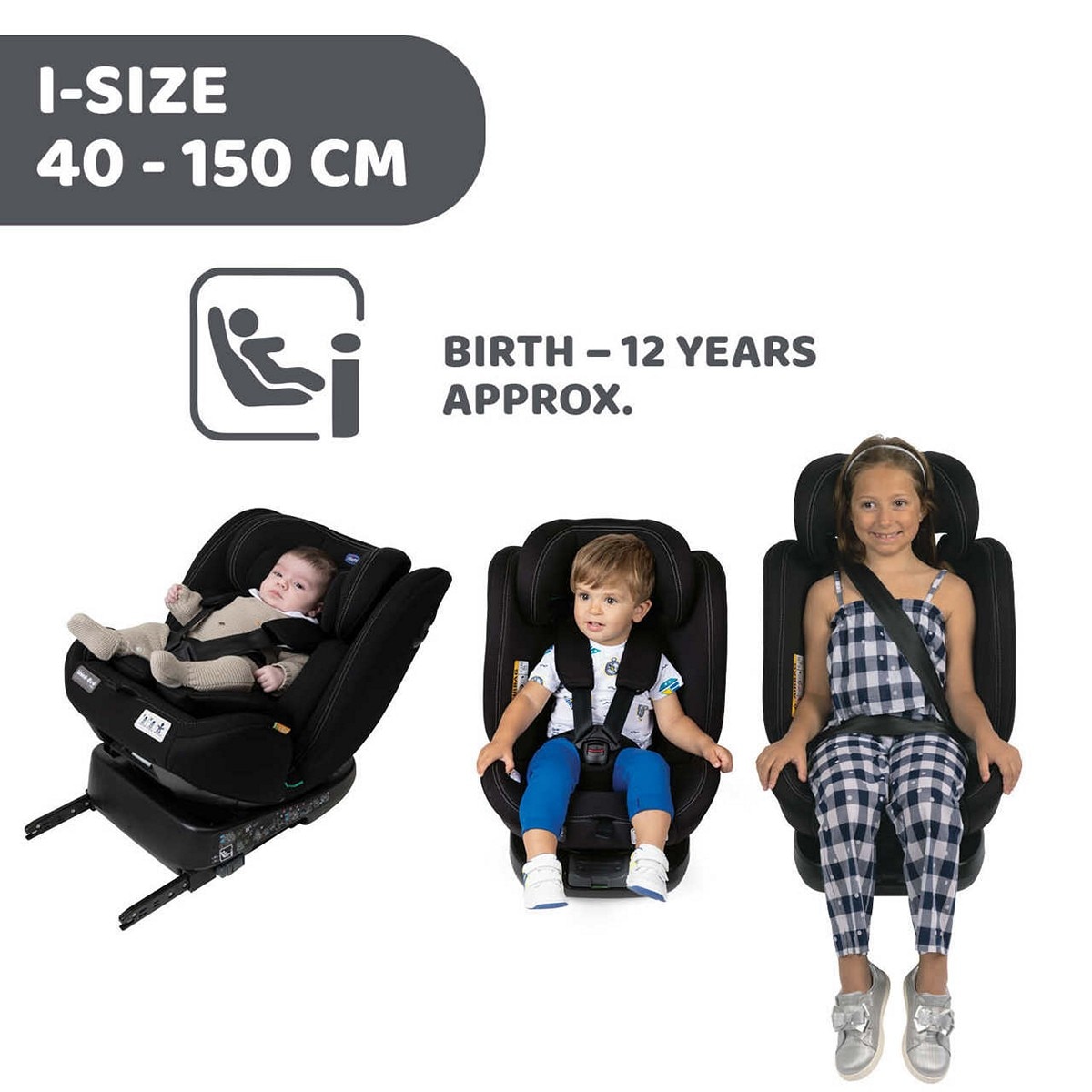 Cadeira Auto Evolutiva Unico Evo i-Size - 40-150 cm Preto-2