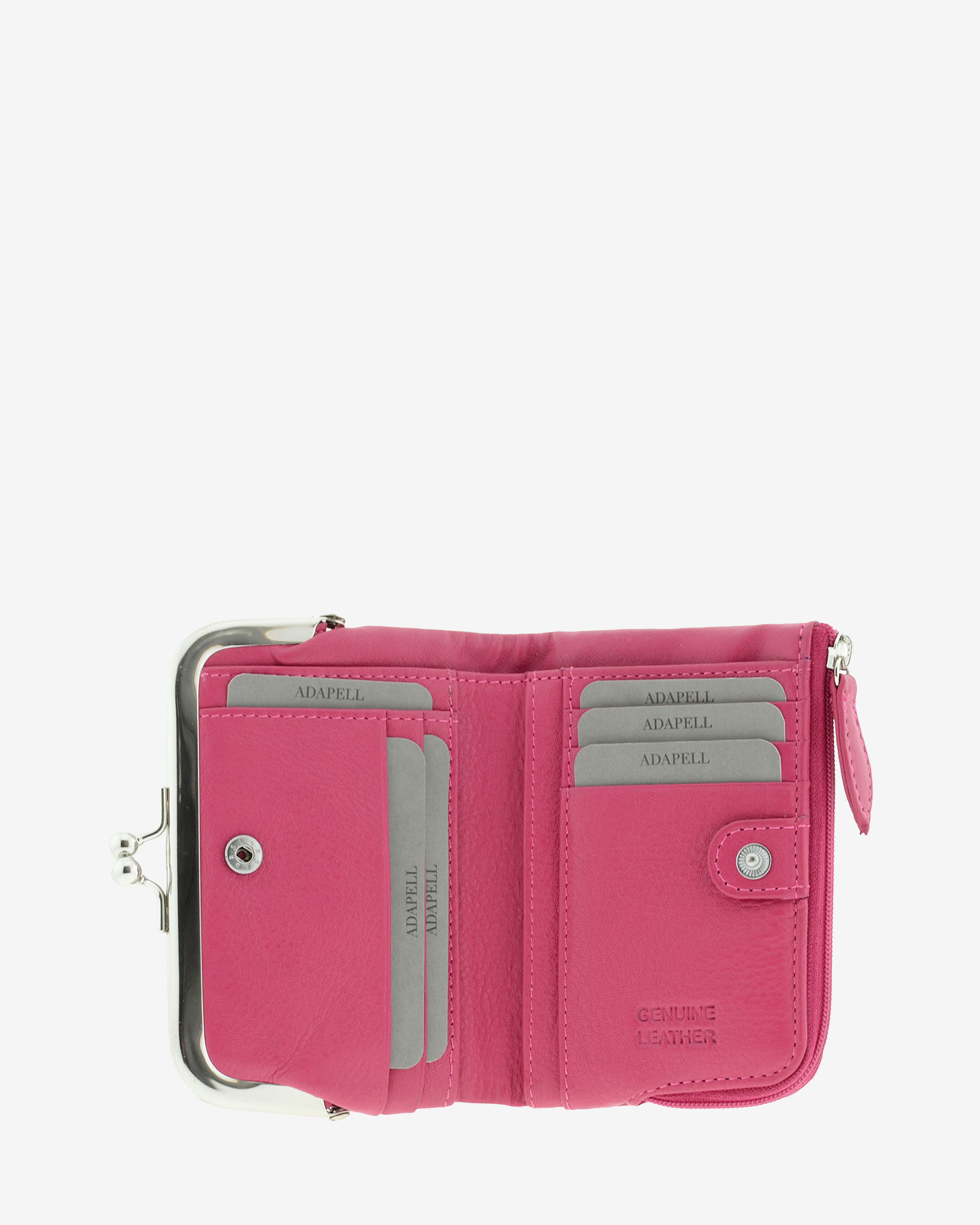 Carteira de Senhora em Pele Modelo 8069-1 com Boquilha Magenta-6