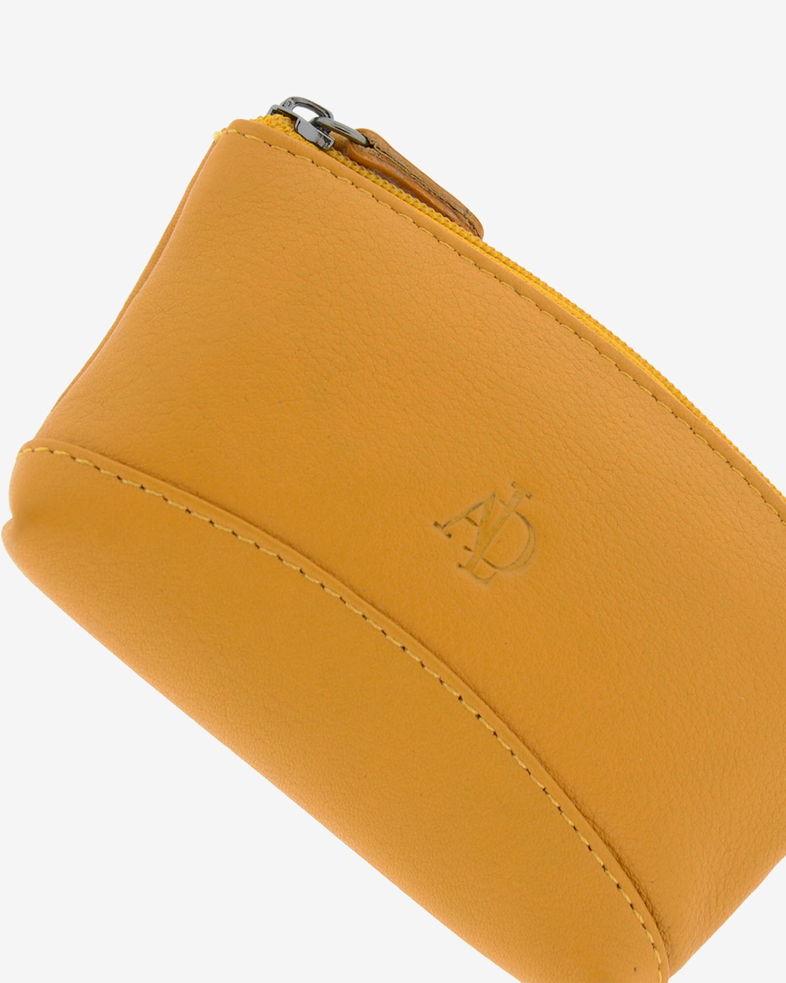 Porta Moedas Pequeno em Pele Amarelo-6