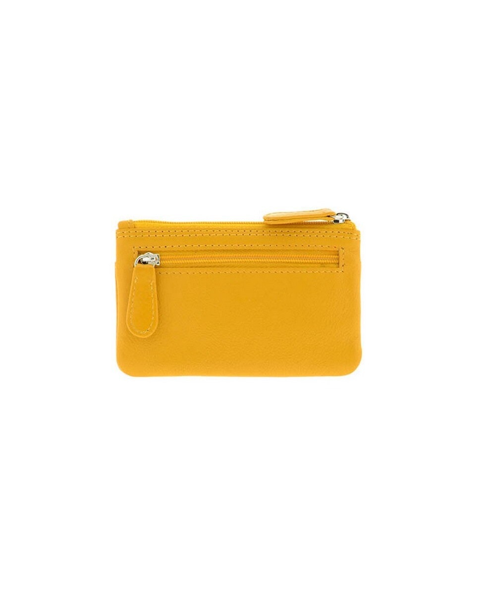 Porta-Moedas Pequeno em Couro Amarelo-3