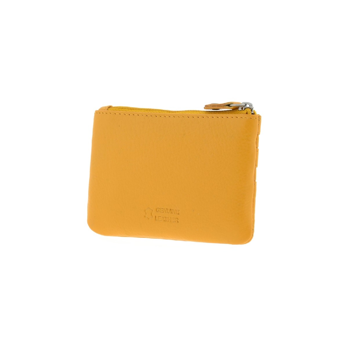 Porta-Moedas Pequeno em Couro Mostarda-3