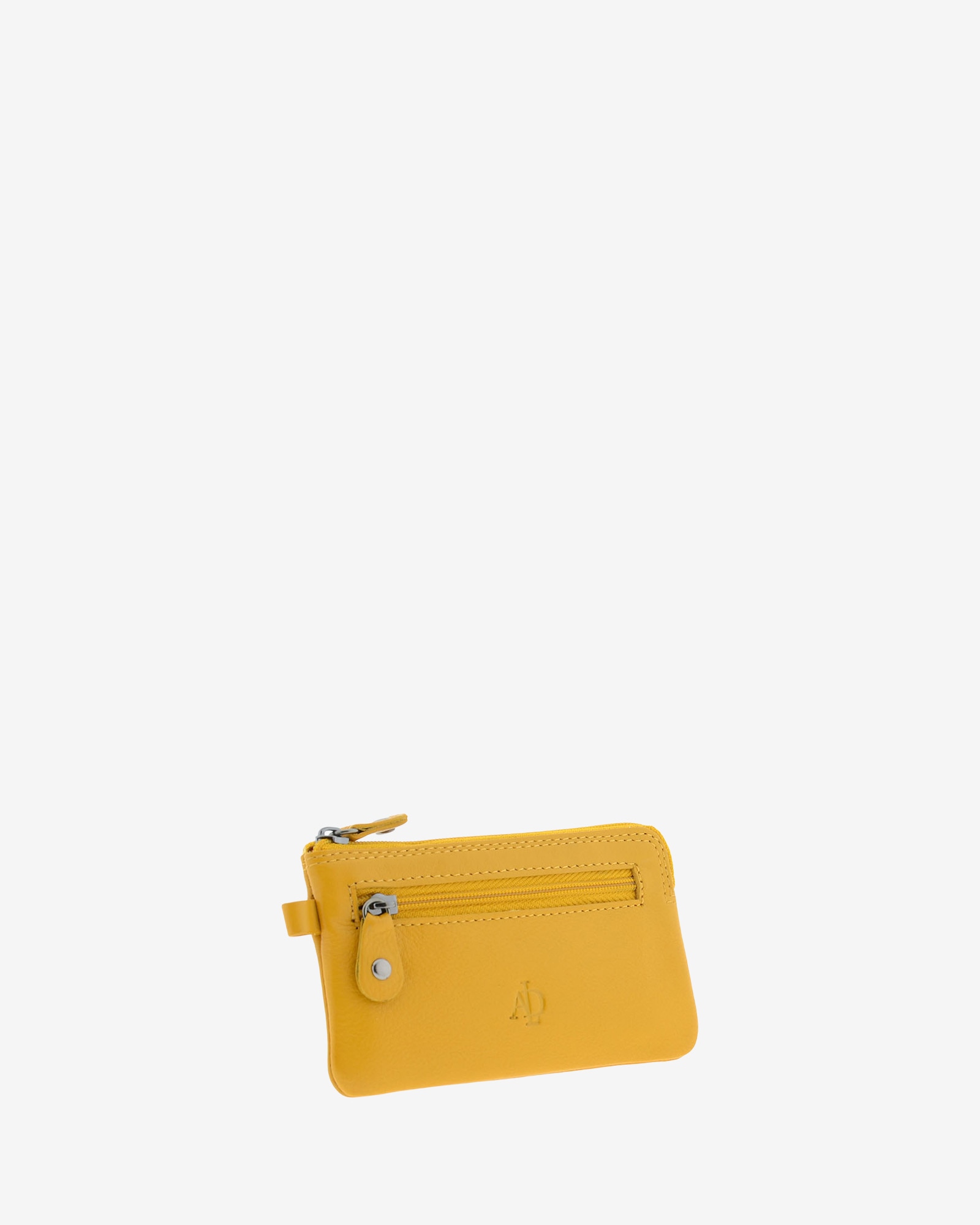 Porta Moedas Pequeno em Pele Mostarda-2
