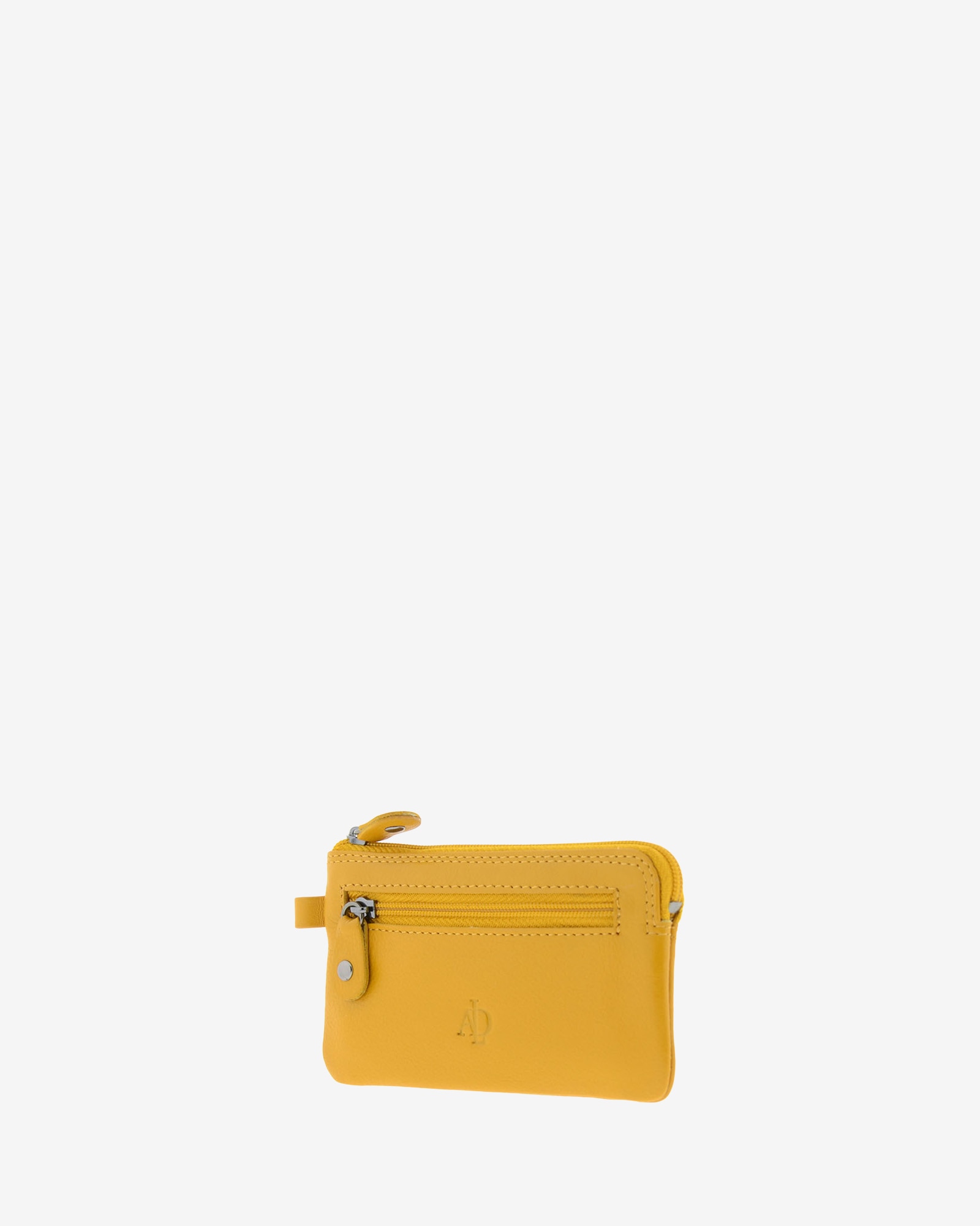 Porta Moedas Pequeno em Pele Mostarda-3