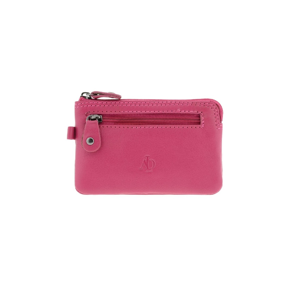 Porta-Moedas Pequeno em Couro Magenta-1
