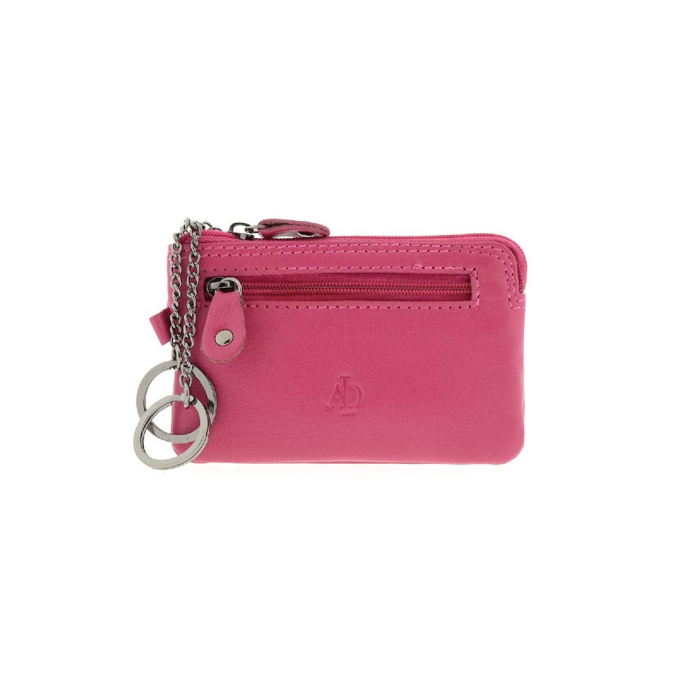 Porta-Moedas Pequeno em Couro Magenta-5