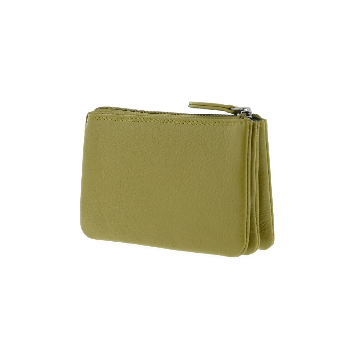 Porta-Cartões e Porta-Moedas Médio em Couro Legítimo Verde Azeitona-3