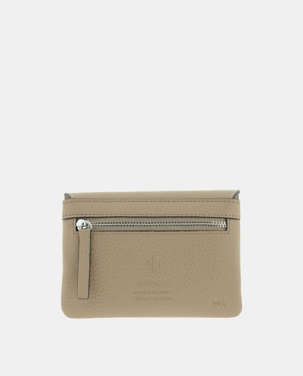 Porta Moedas Boquilha RFID 4257 em Pele Taupe-2