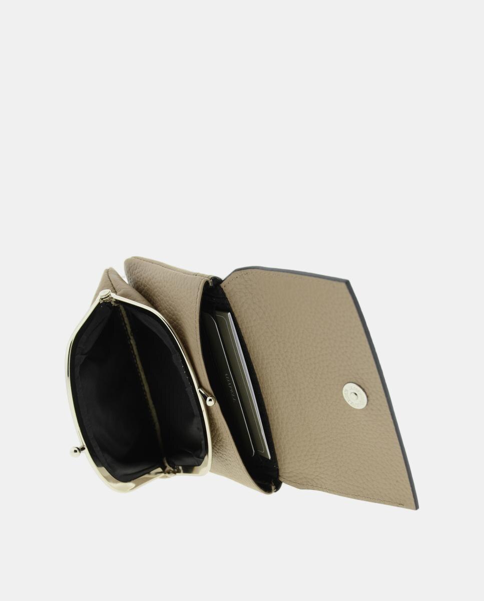 Porta Moedas Boquilha RFID 4257 em Pele Taupe-5