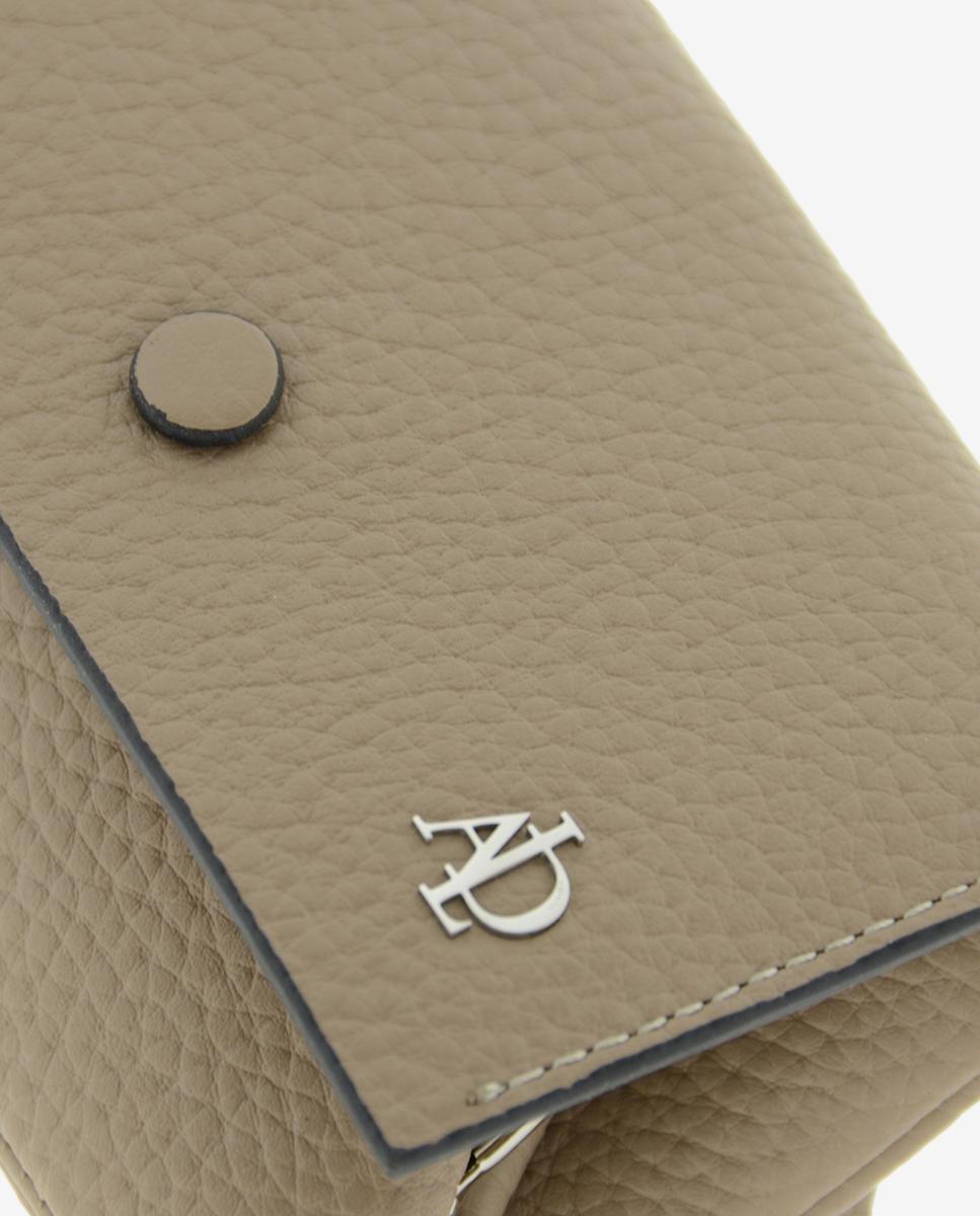 Porta Moedas Boquilha RFID 4257 em Pele Taupe-6