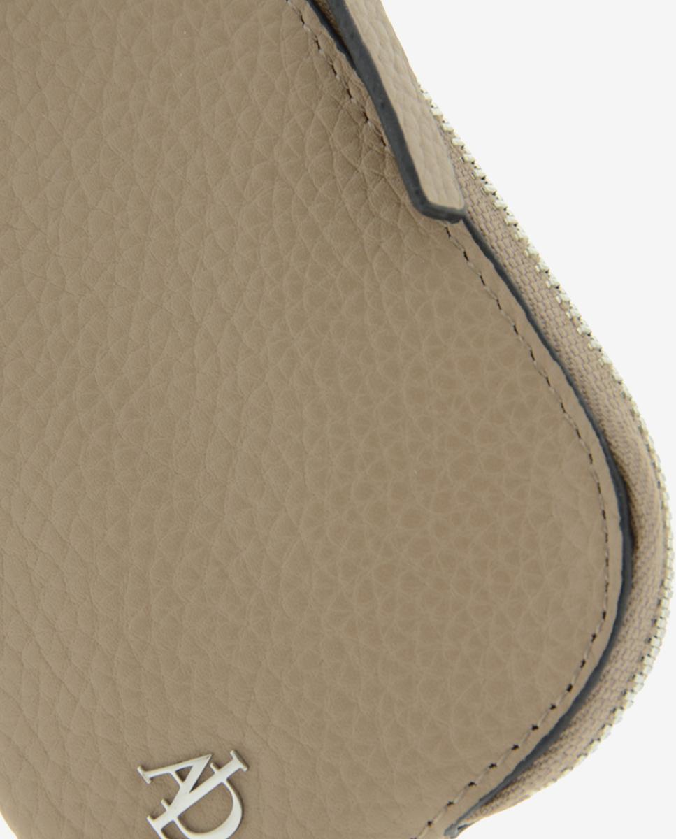 Porta Moedas RFID 4258 em Pele com Fecho Taupe-5