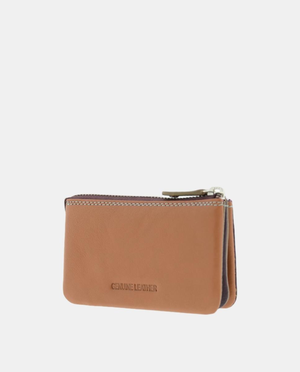 Porta Moedas em Pele com Fecho de Correr Beringela-4
